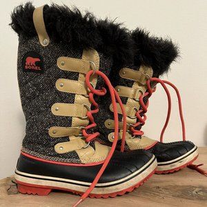 Sorel Women's Tofino Brown Cordovan Herringbone Waterproof Winter Boots US 6